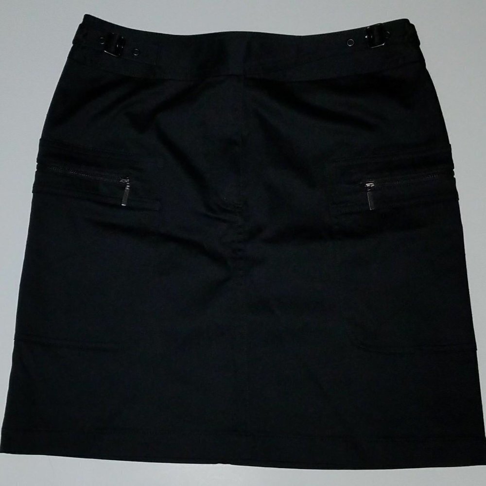Antonio Melani Black Skirt Size 2 Short Above-Knee Career Zippered Pockets